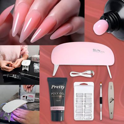 Poly Gel para uñas – Kit completo con la lámpara LED
