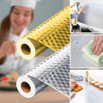 Pegatinas autoadhesivas para proteger superficies de cocina de manchas de aceite (300 x 61 cm) | ALUMAX