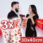Bolsas de regalo de San Valentín con lazos (3pcs) | LOVEBAGS
