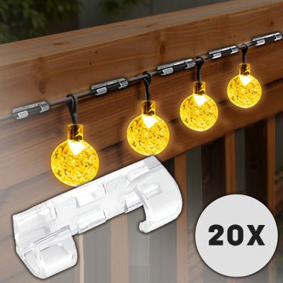 20x clips autoadhesivos para la instalación de luces | CORDCLIP